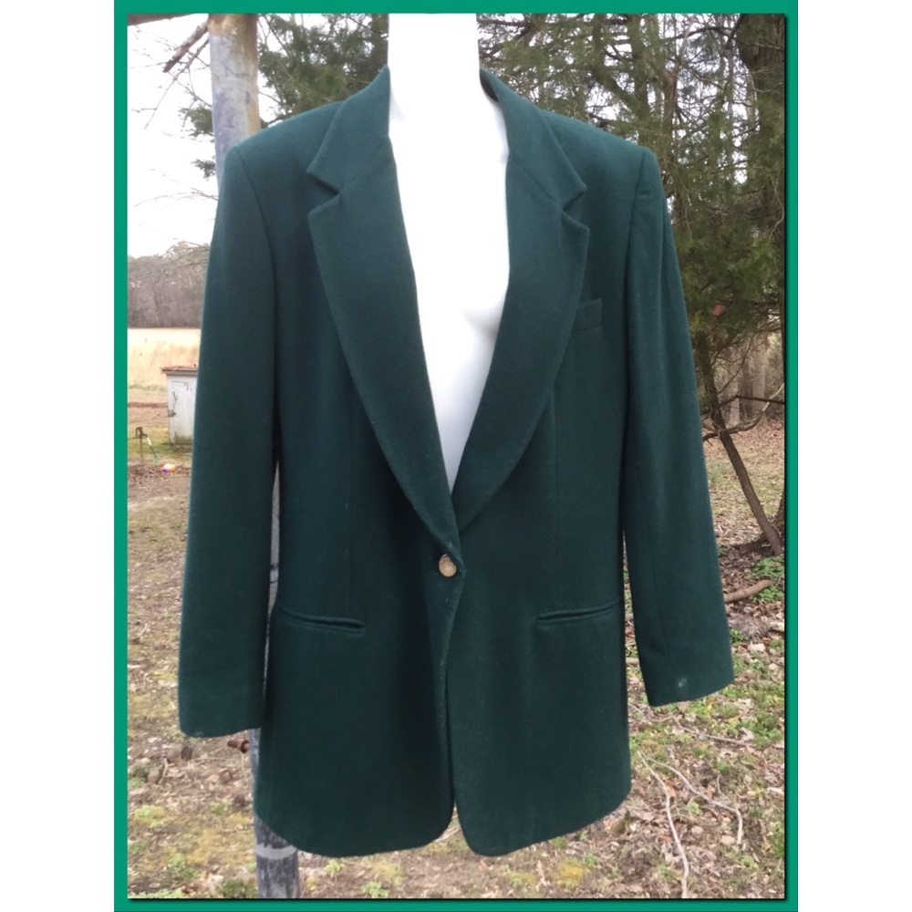 Green Wool Fleece Blazer, sz 10